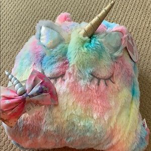 JUSTICE unicorn blanket in a bag + bow bundle